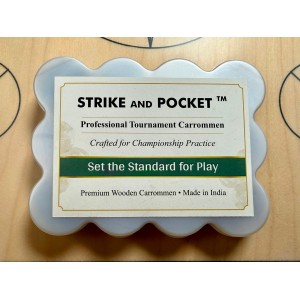 Strike and Pocket™ Professional Tournament Carrommen Coin Set Crafted for Championship Practice